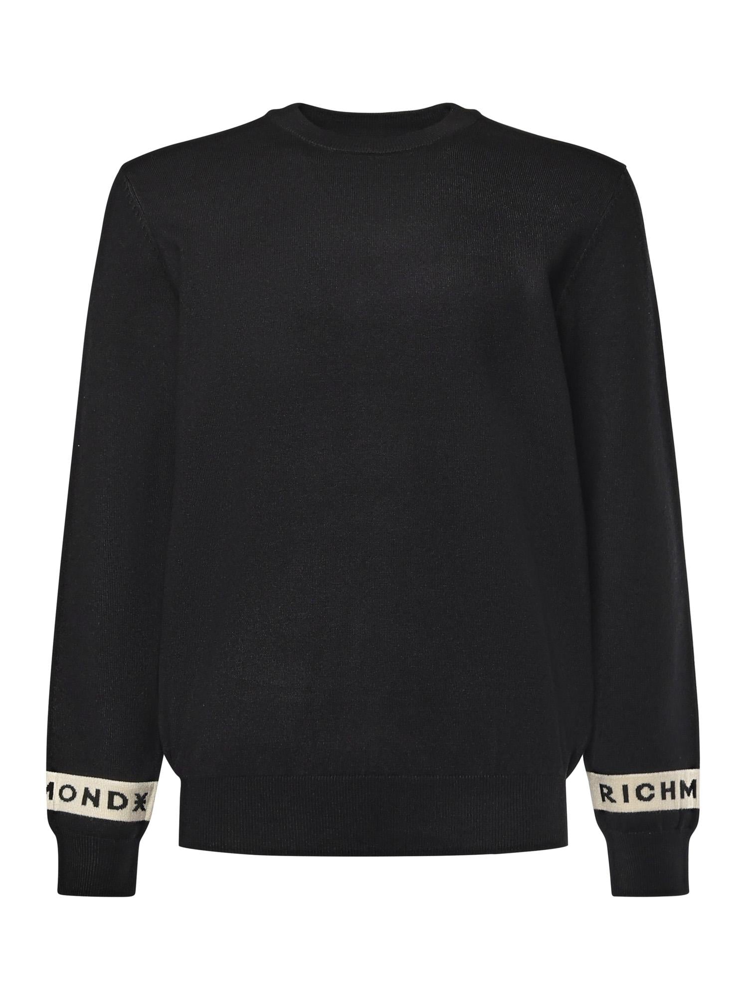 Maglione in misto viscosa con logo UMA25035MA BLACK RICHMOND X 