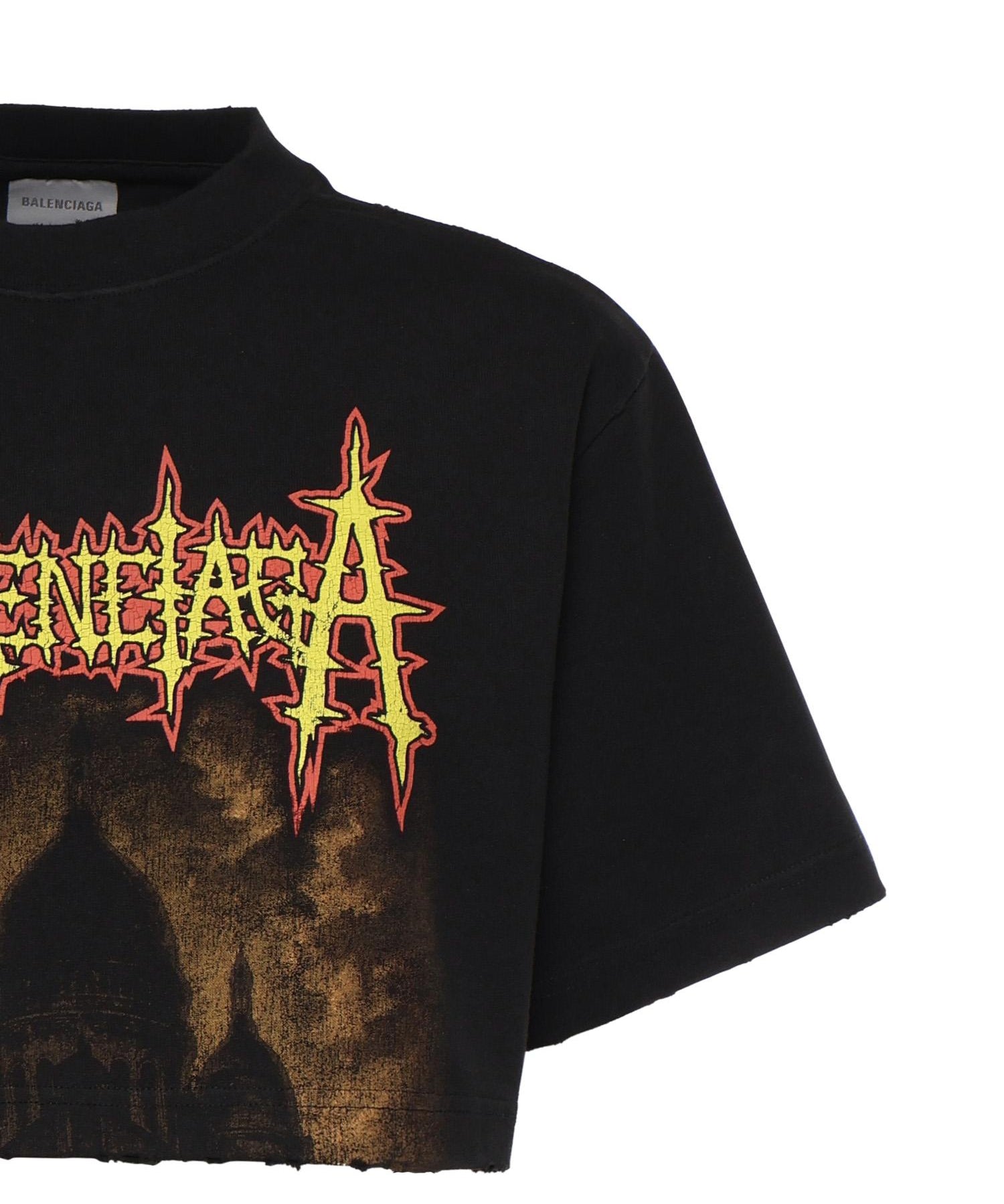 T-Shirt cropped Balenciaga Sacré Cœur in jersey 871735 TUVE11000 BALENCIAGA 