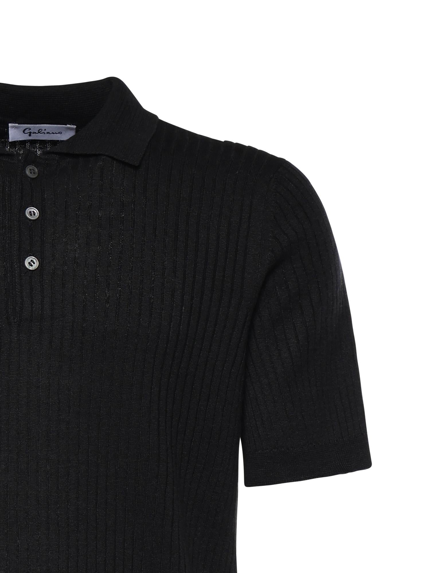 Polo in cotone a coste 57118 18641099 GALIANO 
