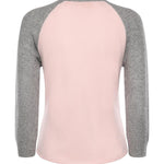 Baseball tee in cashmere W40610JL POWDER PINK/HEATHER GREY GUEST IN RESIDENCE 