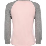 Baseball tee in cashmere W40610JL POWDER PINK/HEATHER GREY GUEST IN RESIDENCE 