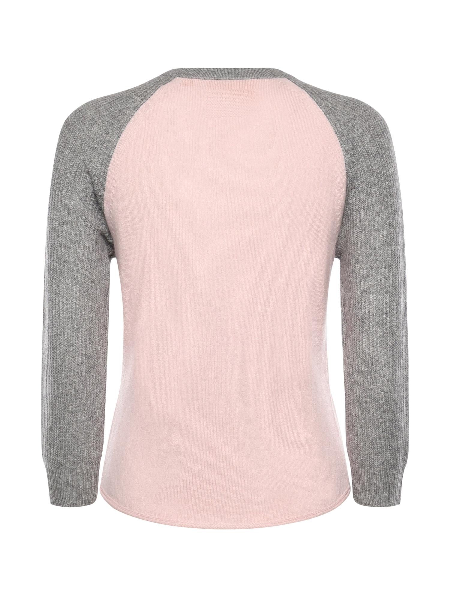 Baseball tee in cashmere W40610JL POWDER PINK/HEATHER GREY GUEST IN RESIDENCE 