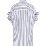 Camicia con maniche con risvolto in popeline a righe 857833 TTM339086 BALENCIAGA 