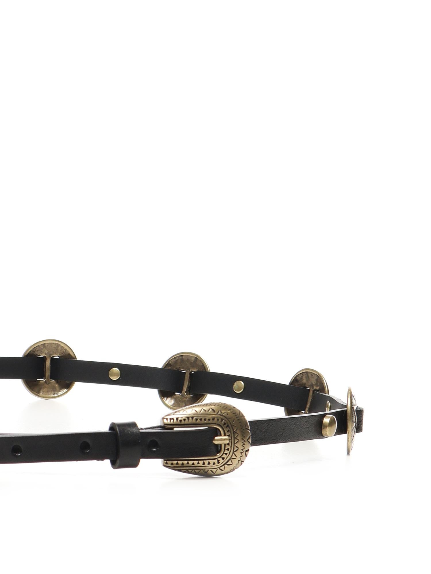 Cintura sottile con placche incise in metallo 104038 A23SZ99W PINKO 