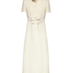 Abito midi in Crepe Couture con applicazione floreale 8B0VAKG5 1CFA03 VALENTINO GARAVANI 