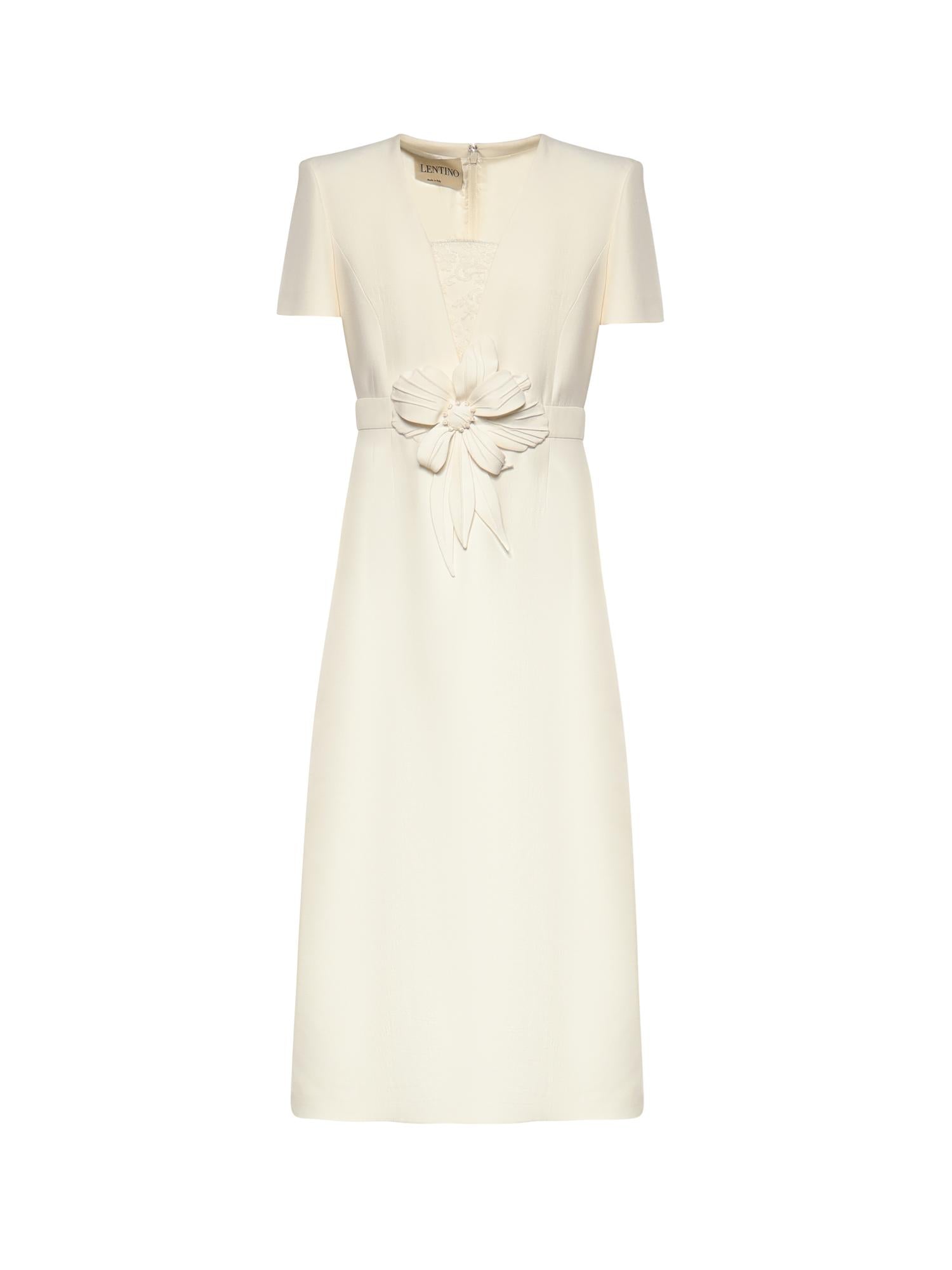 Abito midi in Crepe Couture con applicazione floreale 8B0VAKG5 1CFA03 VALENTINO GARAVANI 