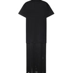 T-shirt in cotone con frange AA9I0029J103C 999 ALAIA 