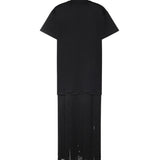 T-shirt in cotone con frange AA9I0029J103C 999 ALAIA 