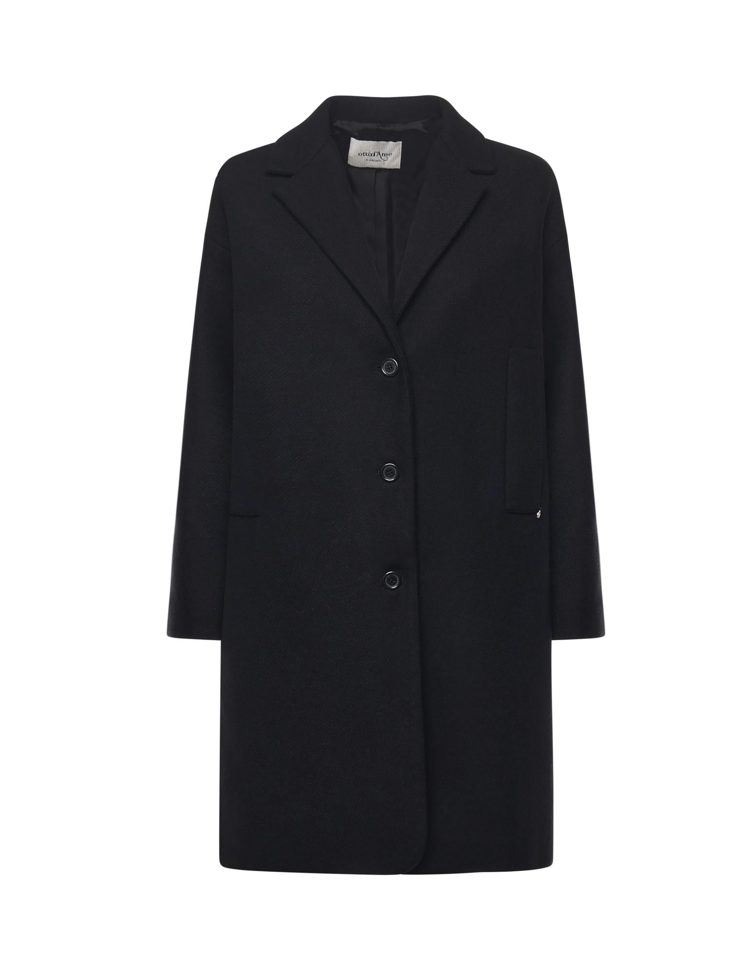 Cappotto midi in misto lana<BR/> DJ0014 NERO OTTOD'AME 