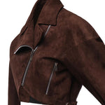 Giacca biker cropped in suede AA9V0313L053D 719 ALAIA 