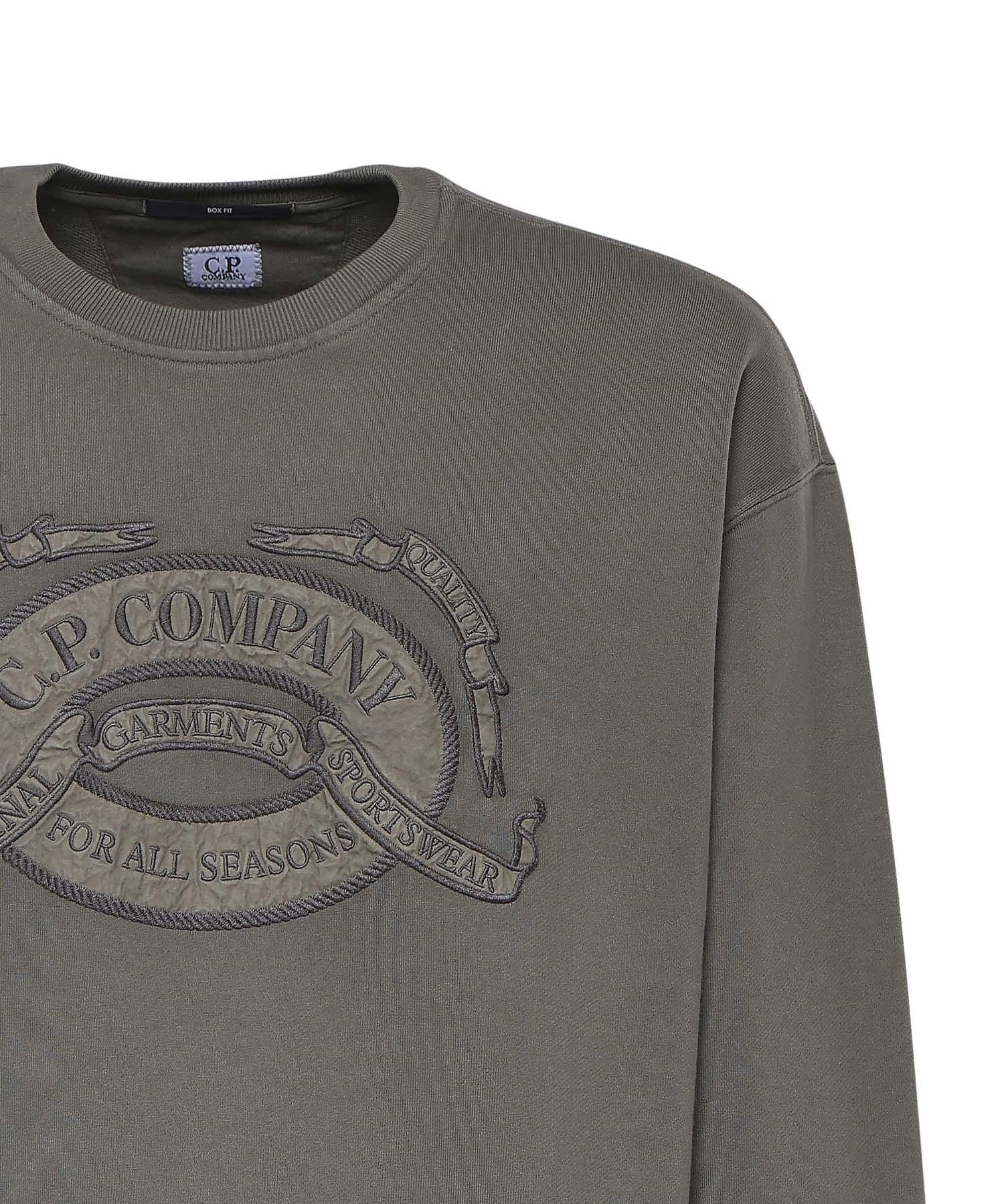 Felpa in diagonal fleece con logo 20CMSS217A 006090O921 C.P. COMPANY 