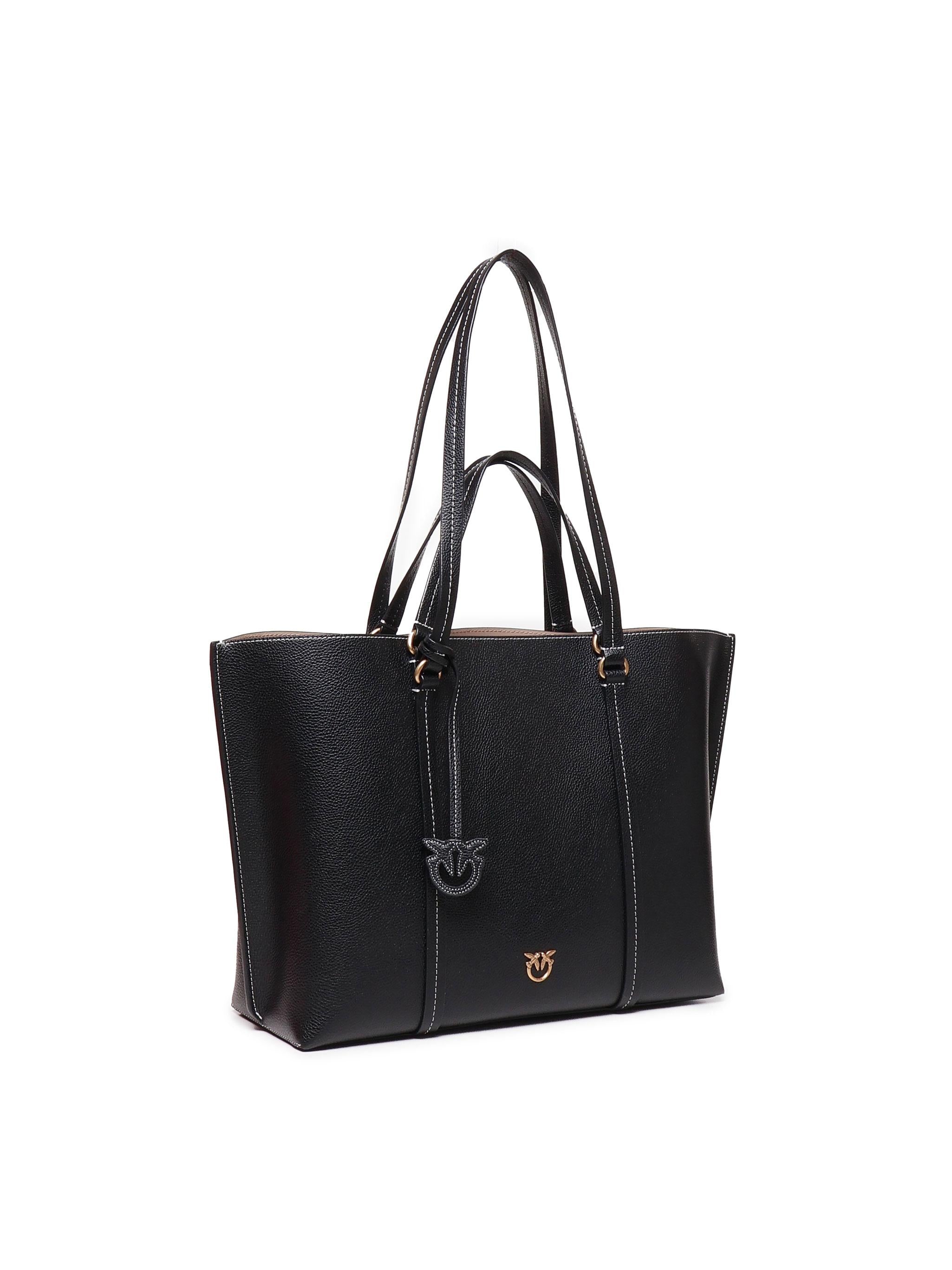 Borsa shopper grande in pelle bottalata 102832 A1LFZ99Q PINKO 