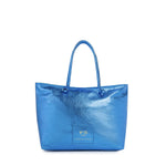 Borsa shopping in pelle con logo 73BP9VT01 LOLLI POPPOP BLUE V° 73 