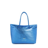 Borsa shopping in pelle con logo 73BP9VT01 LOLLI POPPOP BLUE V° 73 