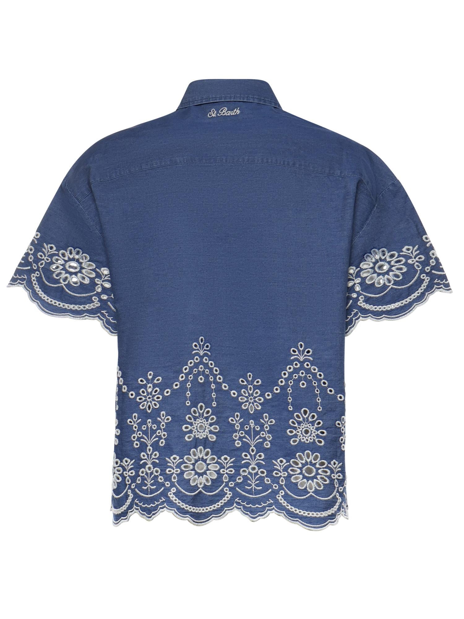 Camicia Clementine in chambray con ricamo CEM0001 00473L MC2 SAINT BARTH 