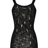 Canottiera a costine con strappi 105143 A2LPZ99 PINKO 