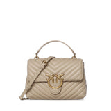 Borsa a mano media Lady Love Bag Puff in nappa chevron 100043 A0GKC50Q PINKO 