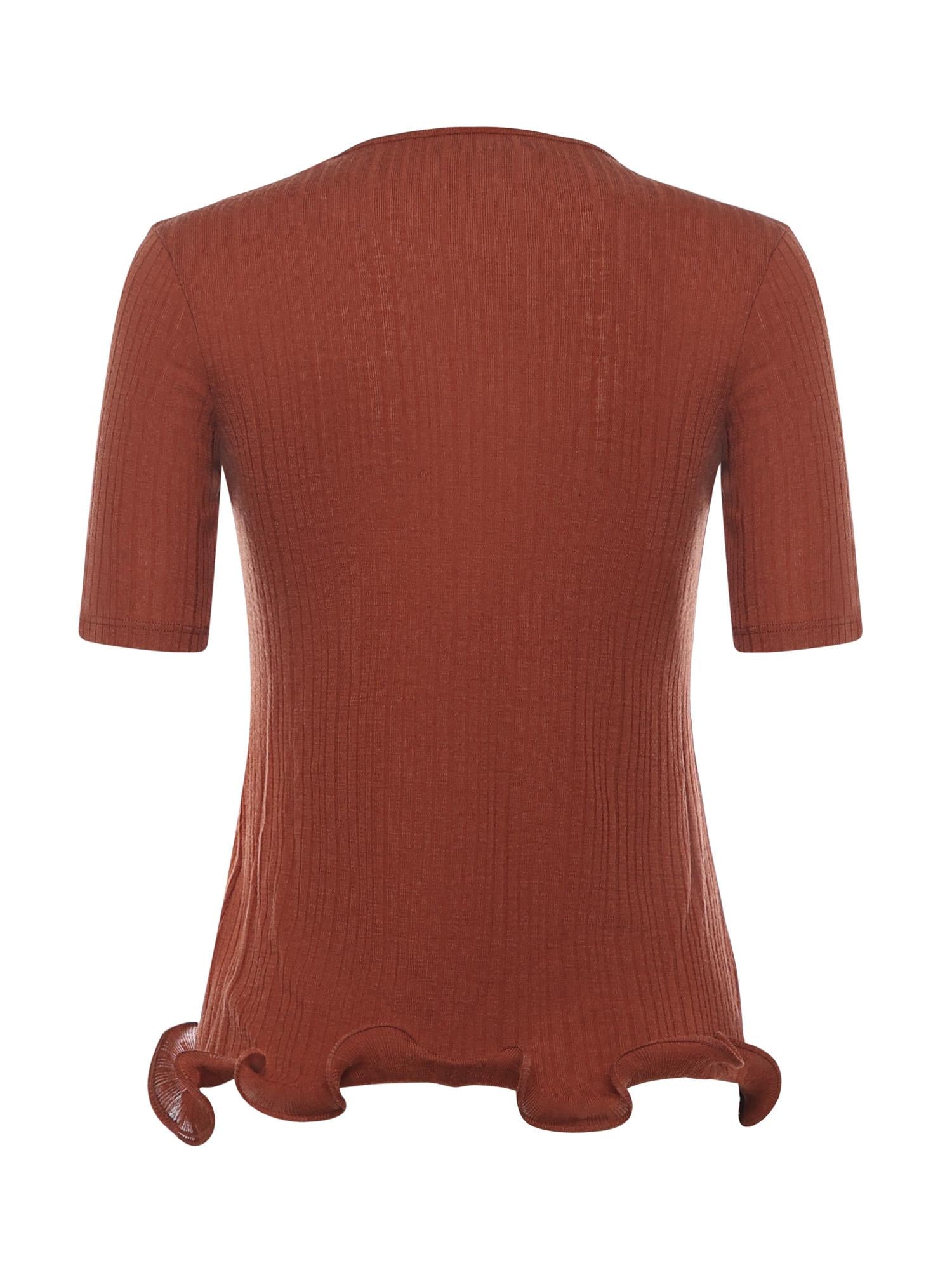 Maglia maniche corte in lana con logo<BR/> FS9750 AVFEF1T6K FENDI 