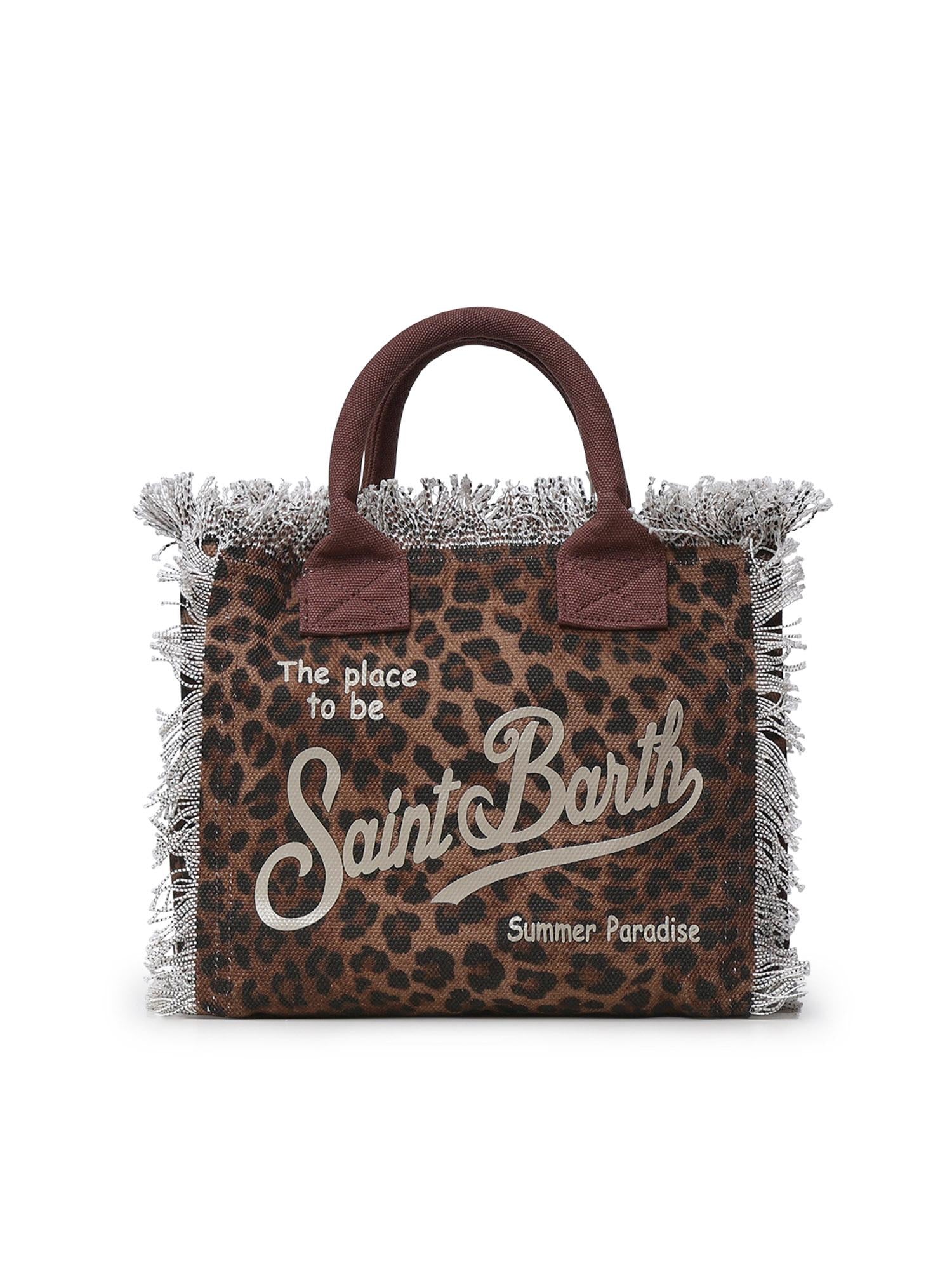 Borsa Colette in canvas con stampa leopardata COL0001 00190L MC2 SAINT BARTH 