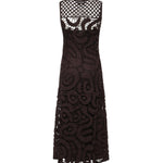 Abito midi senza maniche in crochet geometrico 106361 A354M05 PINKO 