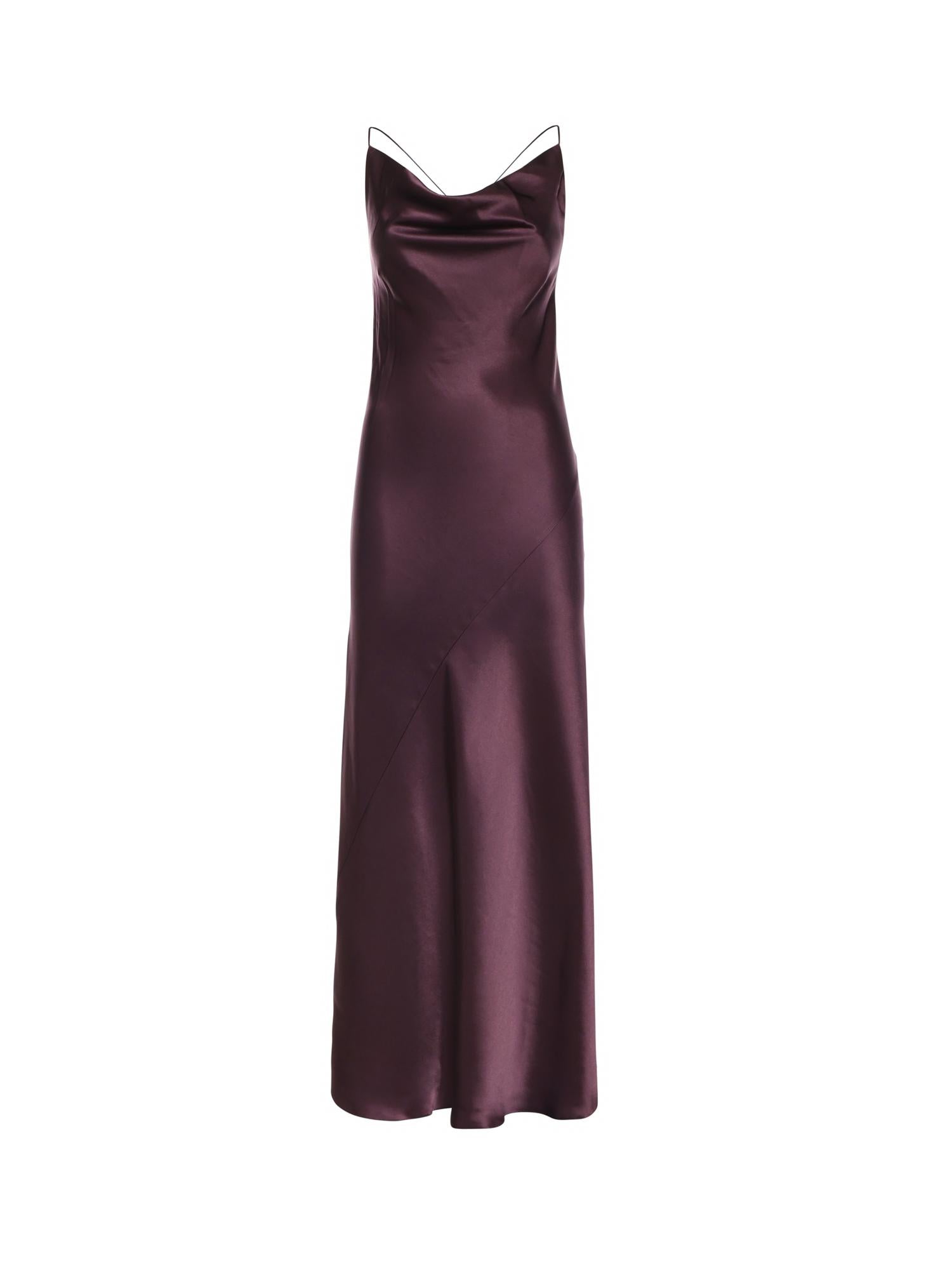 Abito slipdress lungo in satin 106587 A1Y5R57 PINKO 