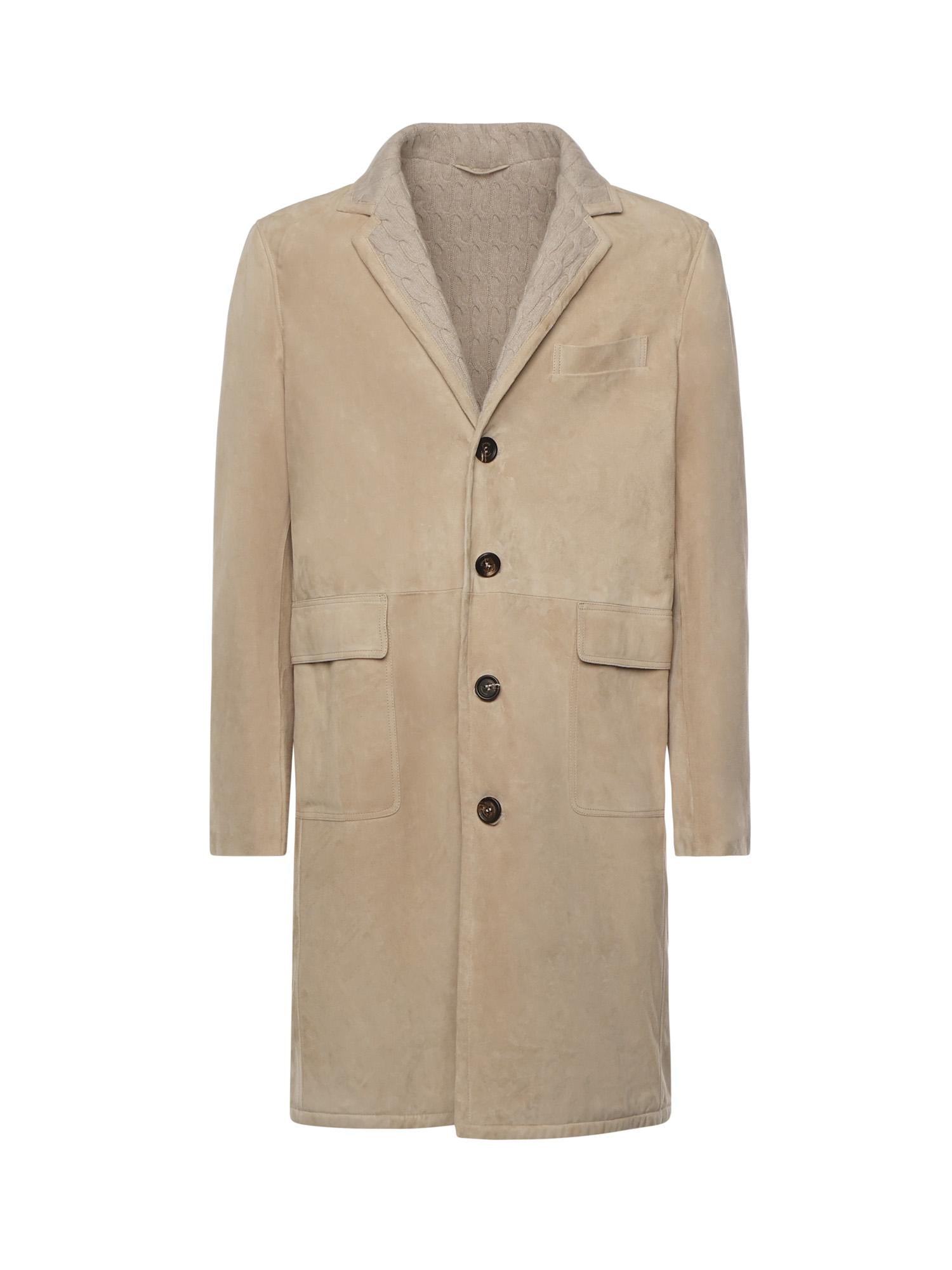 Cappotto in pelle scamosciata L75CAPL01PEL0L002 02 ELEVENTY 