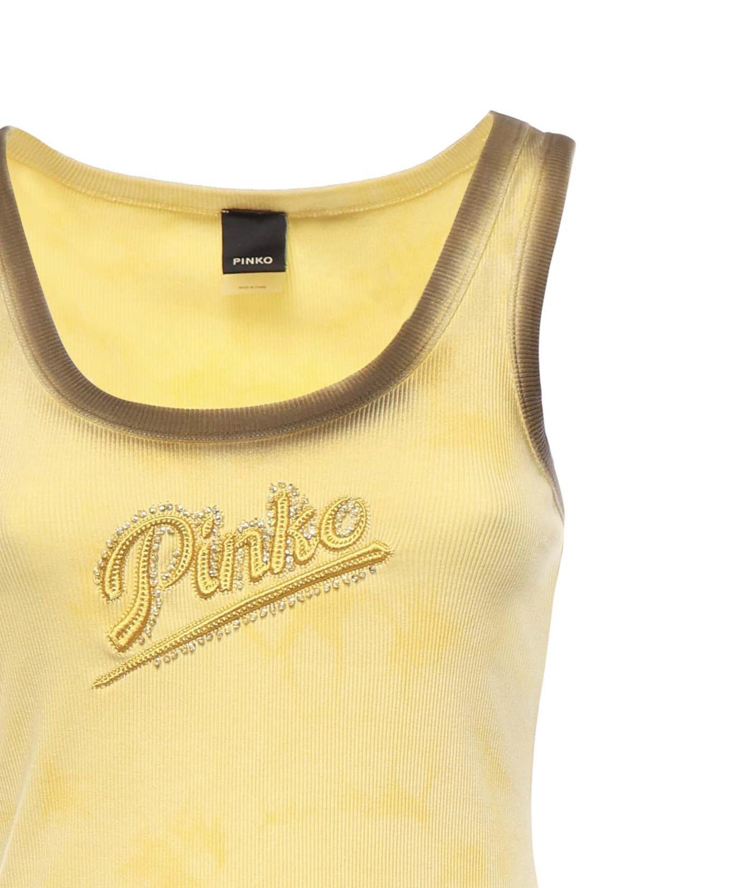 Tank top effetto spray con ricamo 107306 A3H5H47 PINKO 