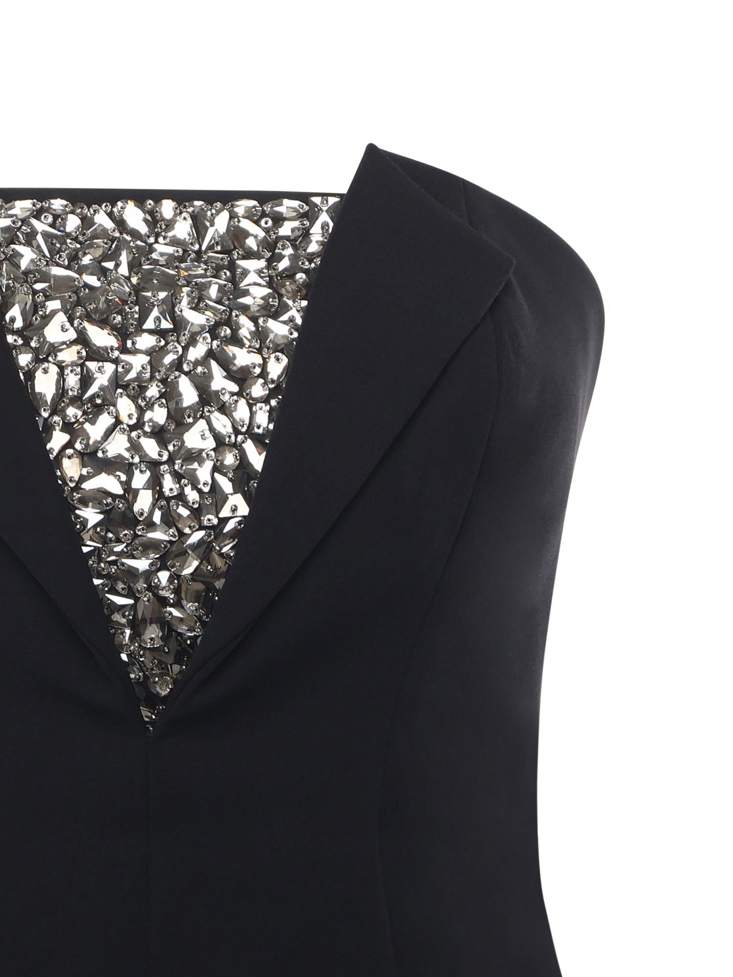 Top bustier con ricamo di strass 79AAM615 N0356899 GENNY 