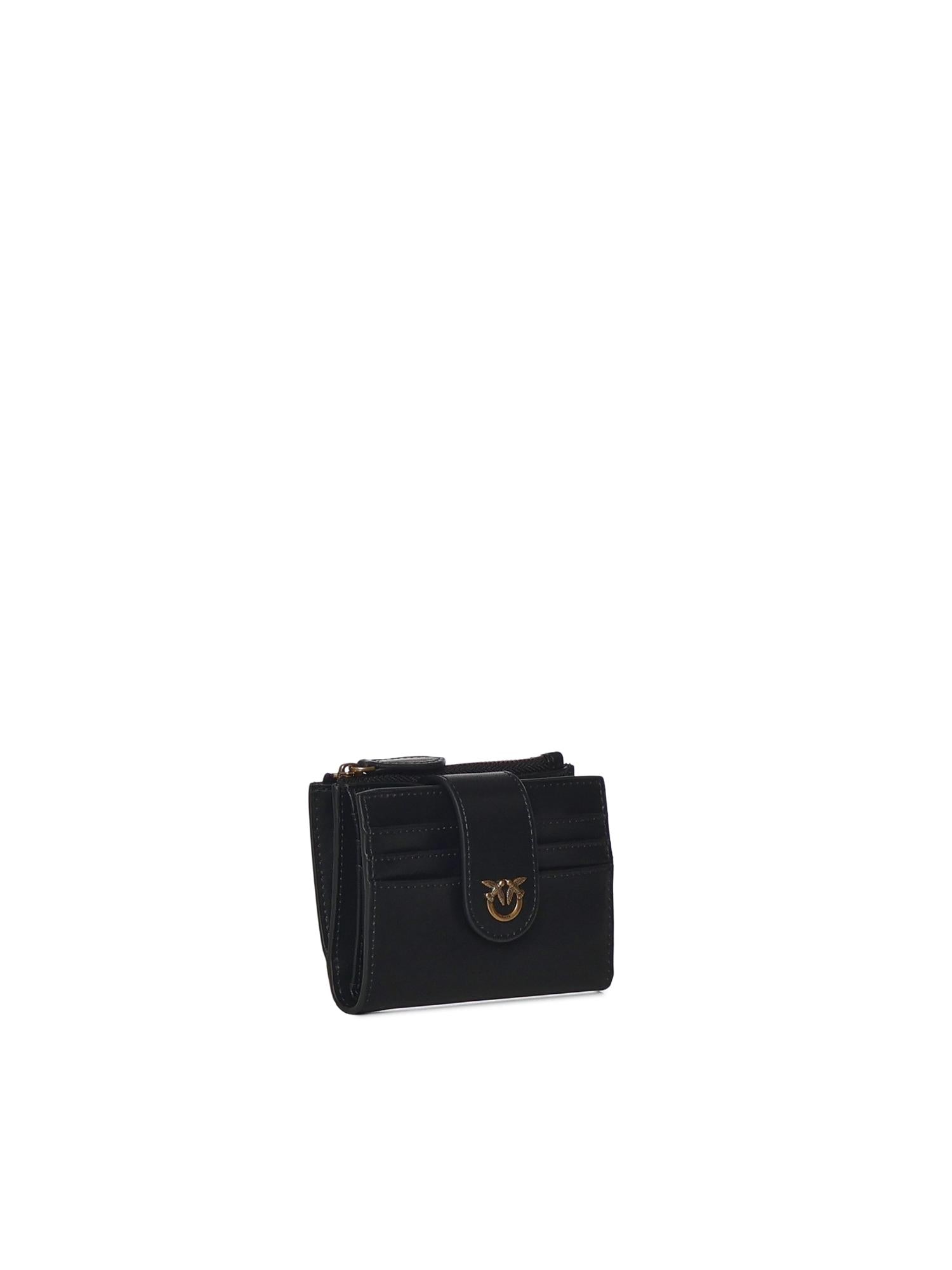 Portafoglio in pelle con logo<BR/> 103610 A0F1Z99Q PINKO 
