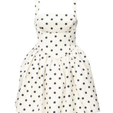 Mini abito in raso a pois SS25092S CREAM SELF-PORTRAIT 