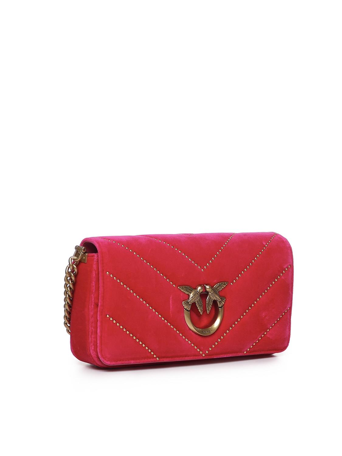 Borsa Love Click Horizontal mini in velluto 100068 A17GQ83Q PINKO 
