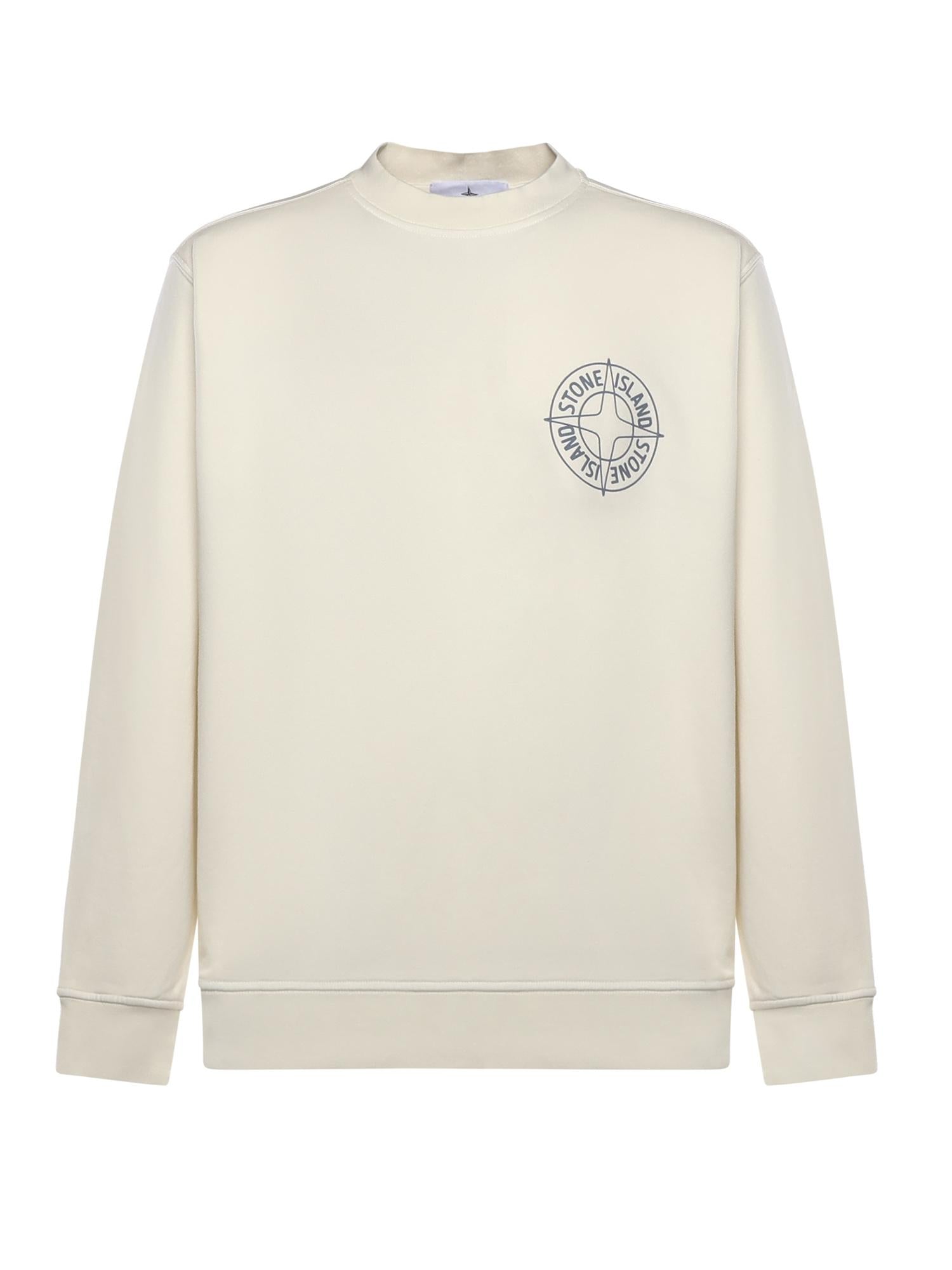 Felpa in cotone con stampa 'Outline Compass' L1S156100001 S0283V0093 STONE ISLAND 