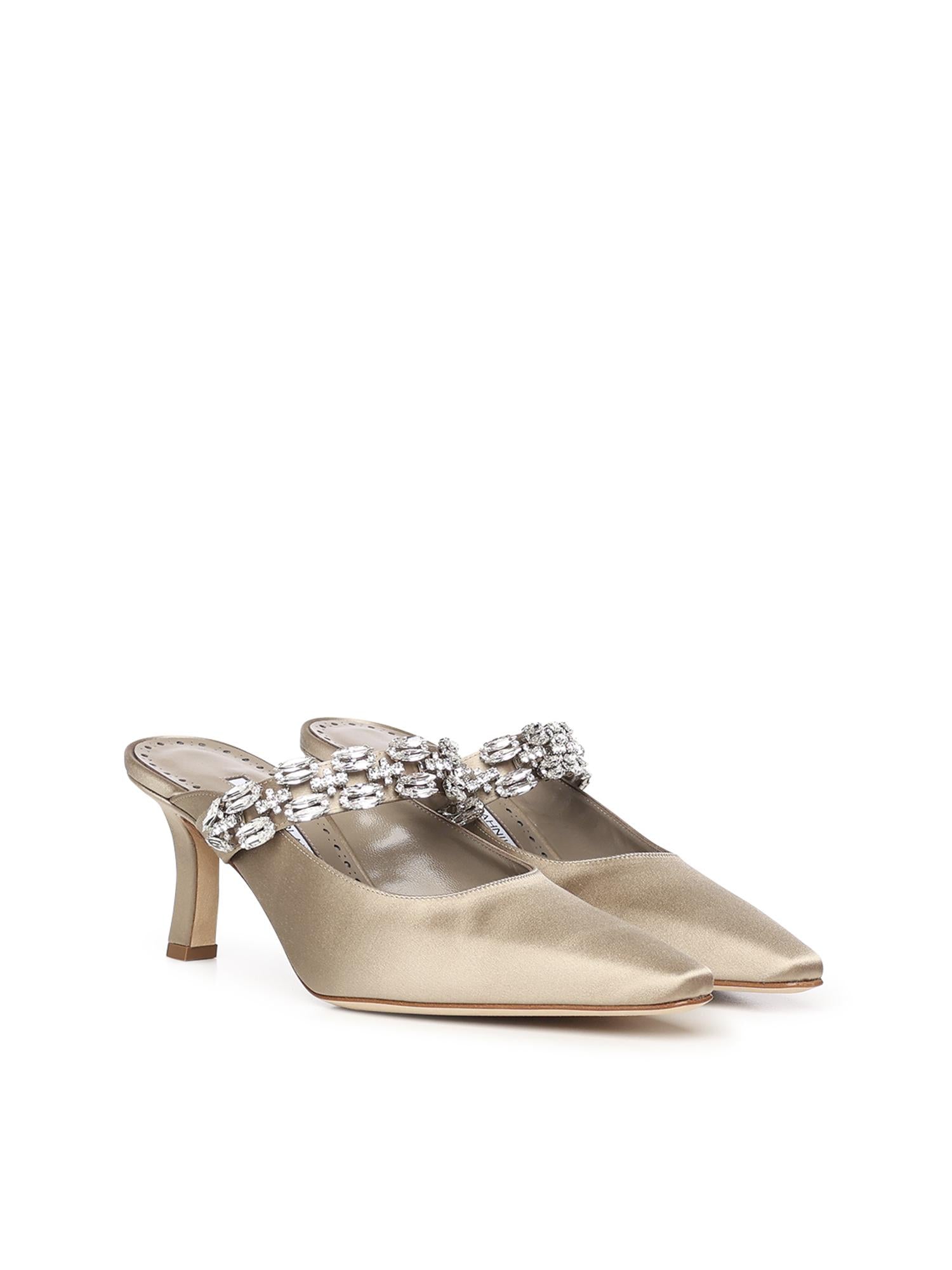 Mules Tamolmu in satin con cristalli 3253082 2330 MANOLO BLAHNIK 