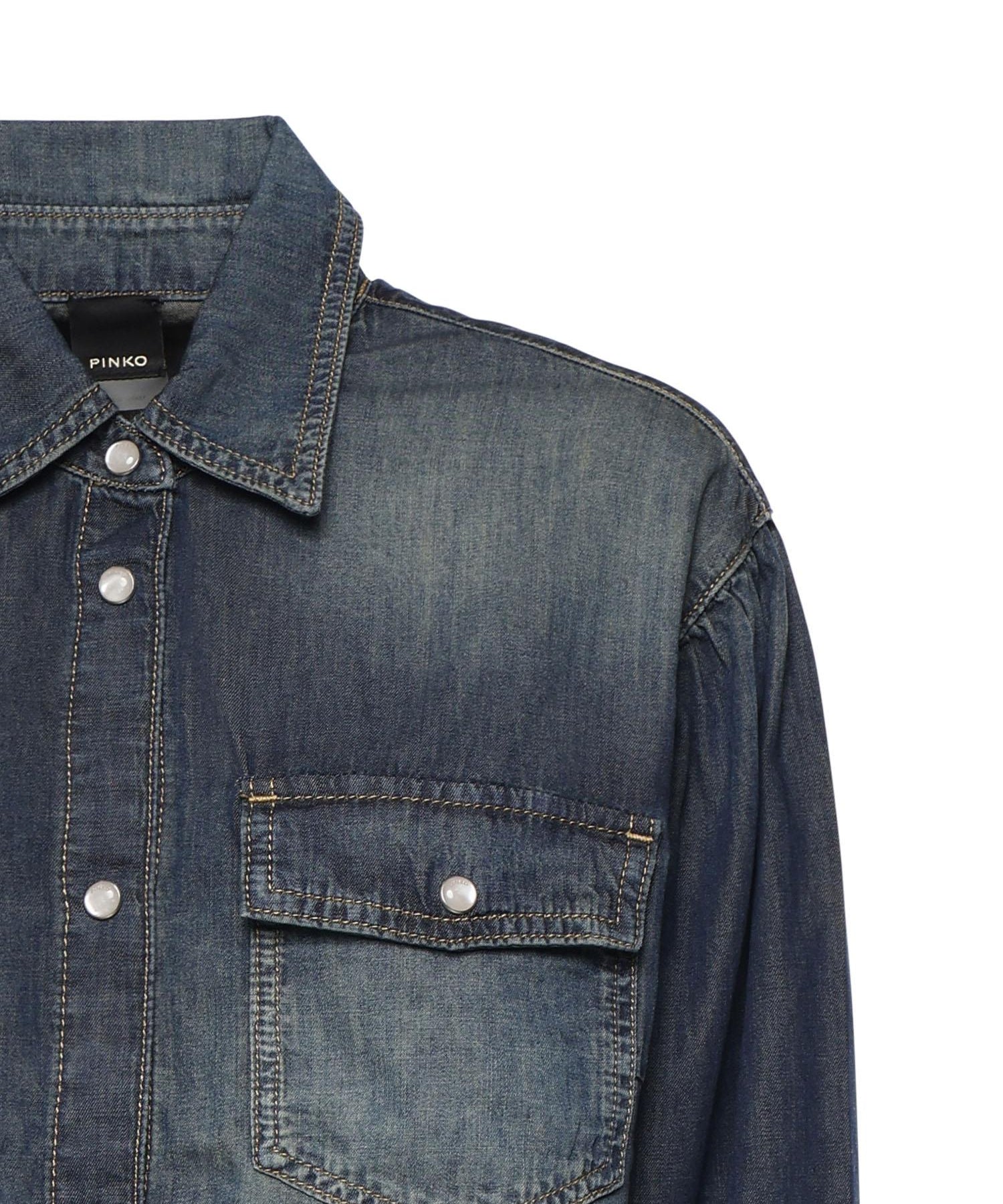 Camicia in denim con maniche a palloncino 106596 A37KPJC PINKO 