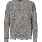 Maglione grigio con logo integrato RMP25003MA  JOHN RICHMOND 