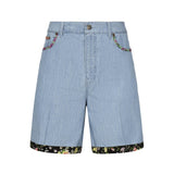 Shorts in denim con fondo stampa floreale 6V0DD04H ALM508 VALENTINO GARAVANI 