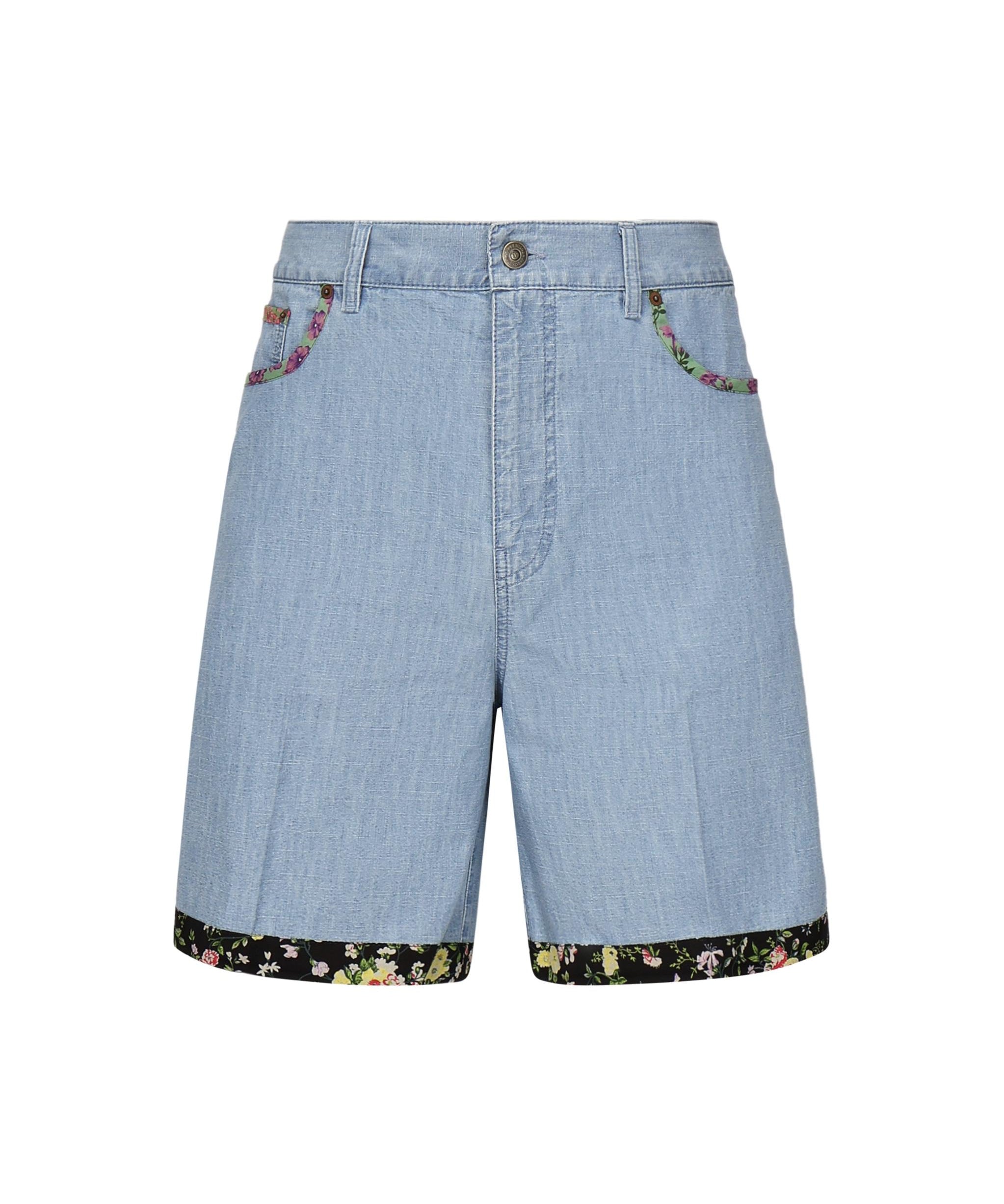 Shorts in denim con fondo stampa floreale 6V0DD04H ALM508 VALENTINO GARAVANI 