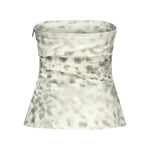 Top in denim con stampa 114504 2930 ROTATE 