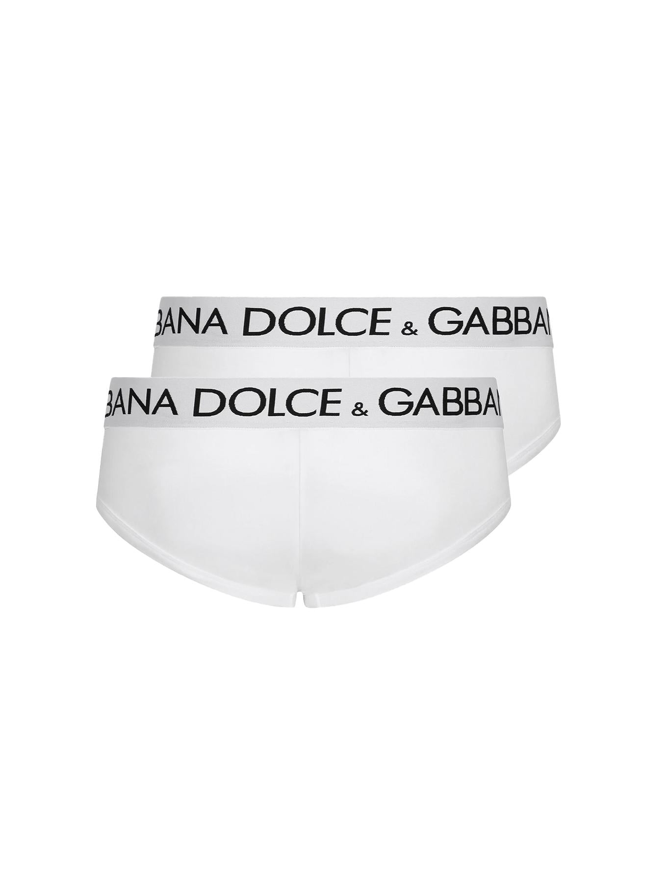 Set di due slip in cotone stretch con logo a contrasto M9D69J ONN97W0800 DOLCE & GABBANA 