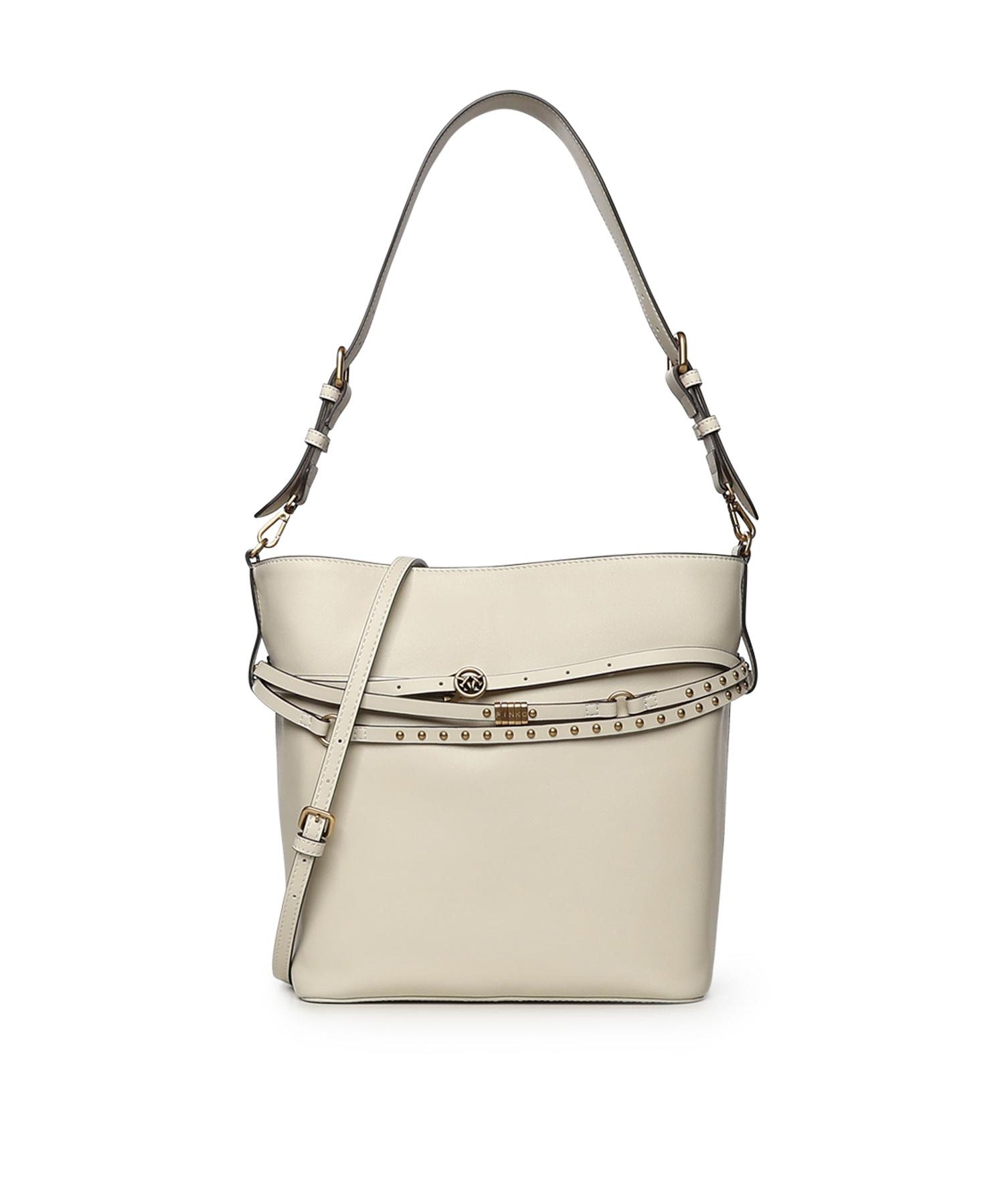 Borsa a spalla media Bucket Belt Bag in pelle 106339 A0QOZ14Q PINKO 