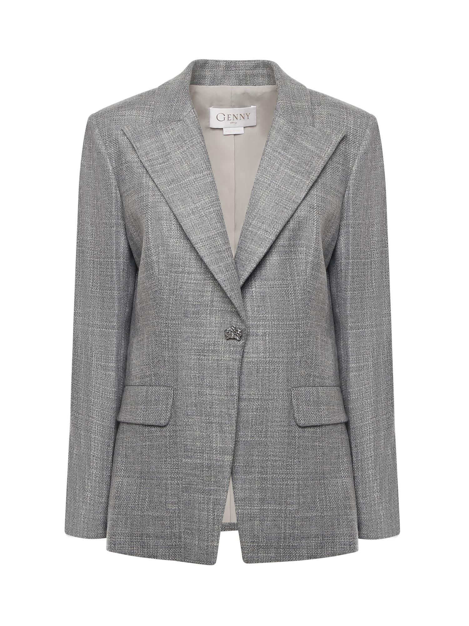 Giacca sartoriale monopetto in flanella 79AAQ509 N0615825 GENNY 