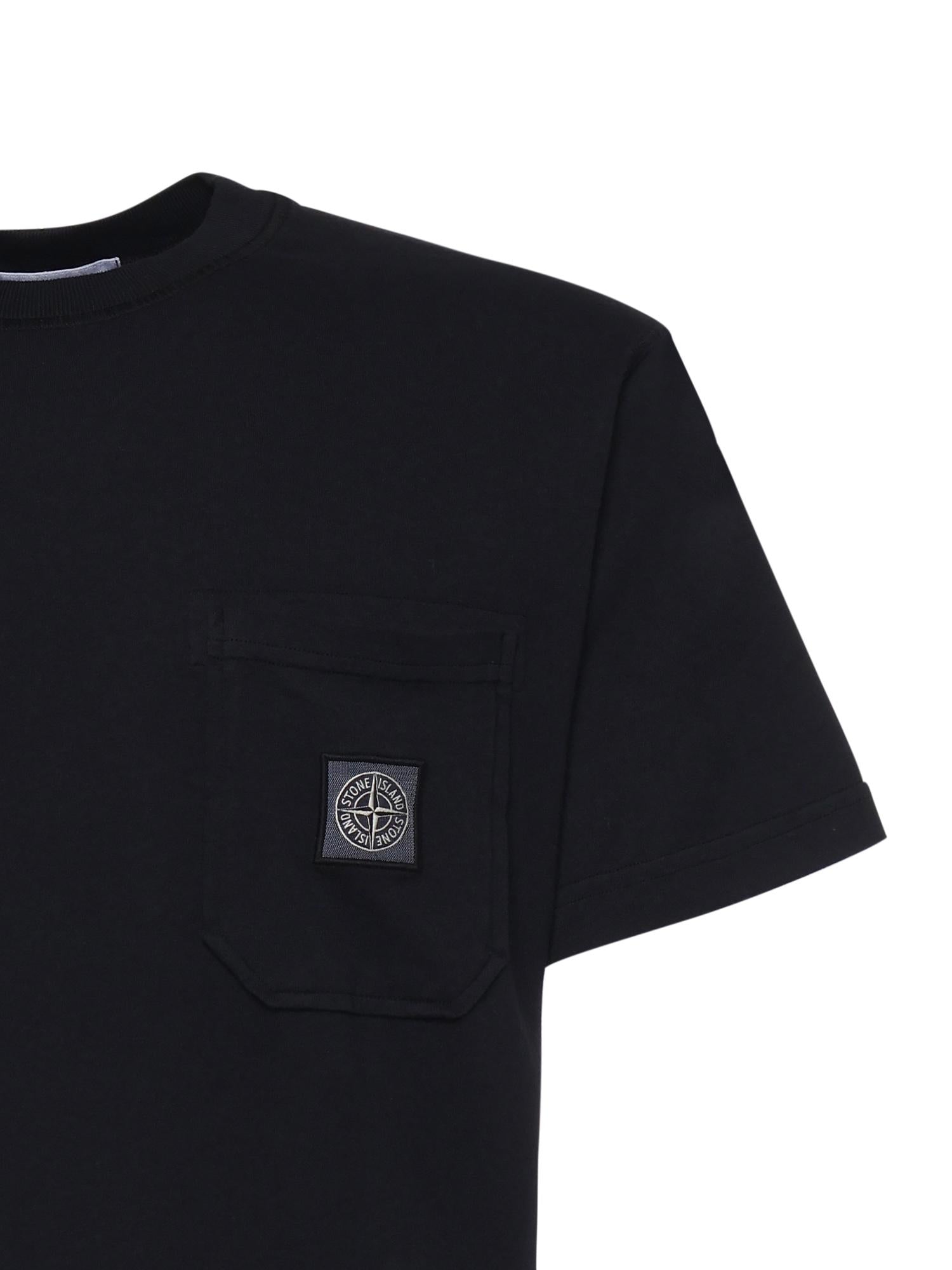 T-shirt con patch Compass L1S152100032 S0057V0020 STONE ISLAND 