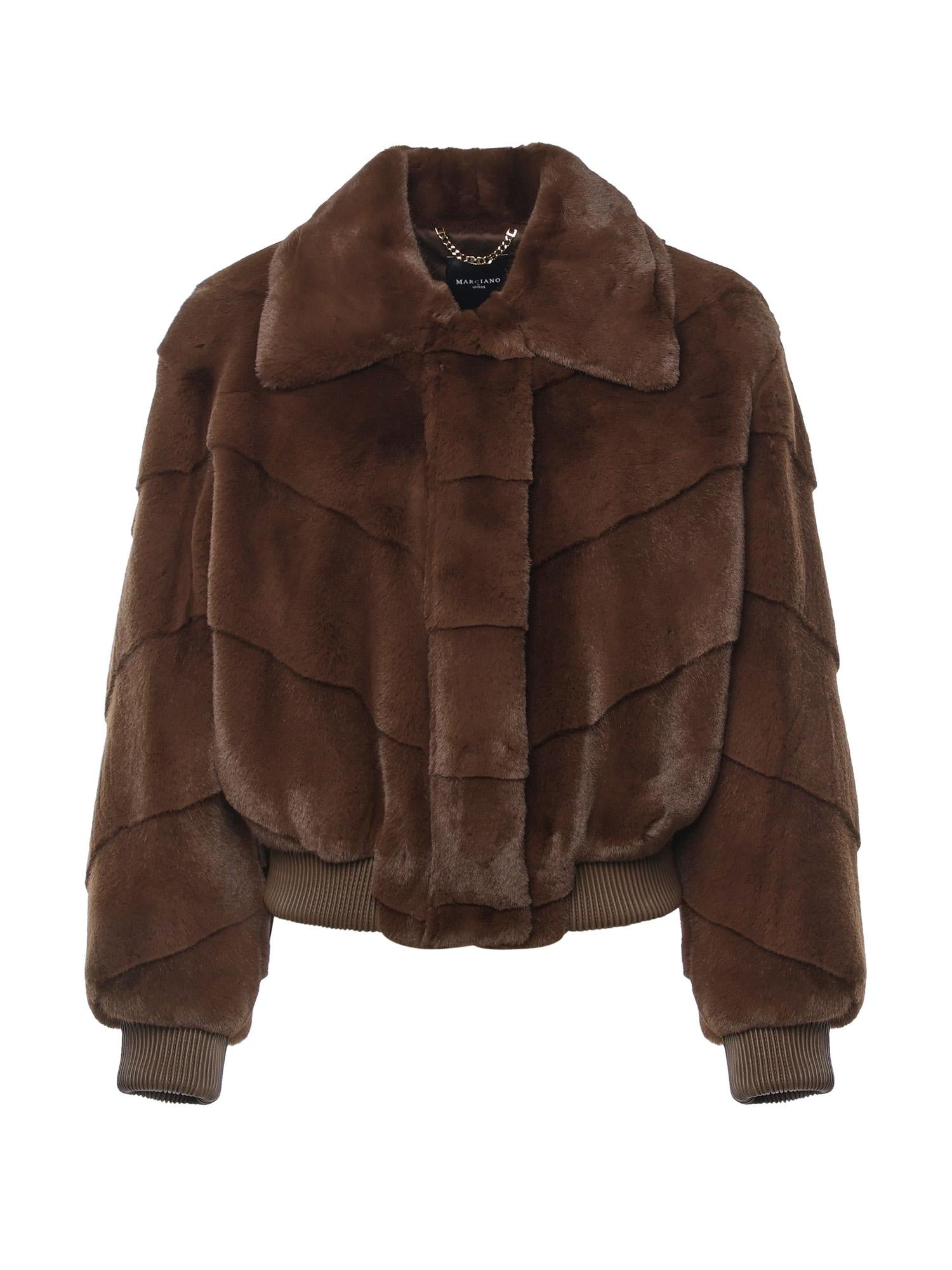 Giacca cropped in pelliccia sintetica 5BGL11 7375AF1AQ MARCIANO BY GUESS 