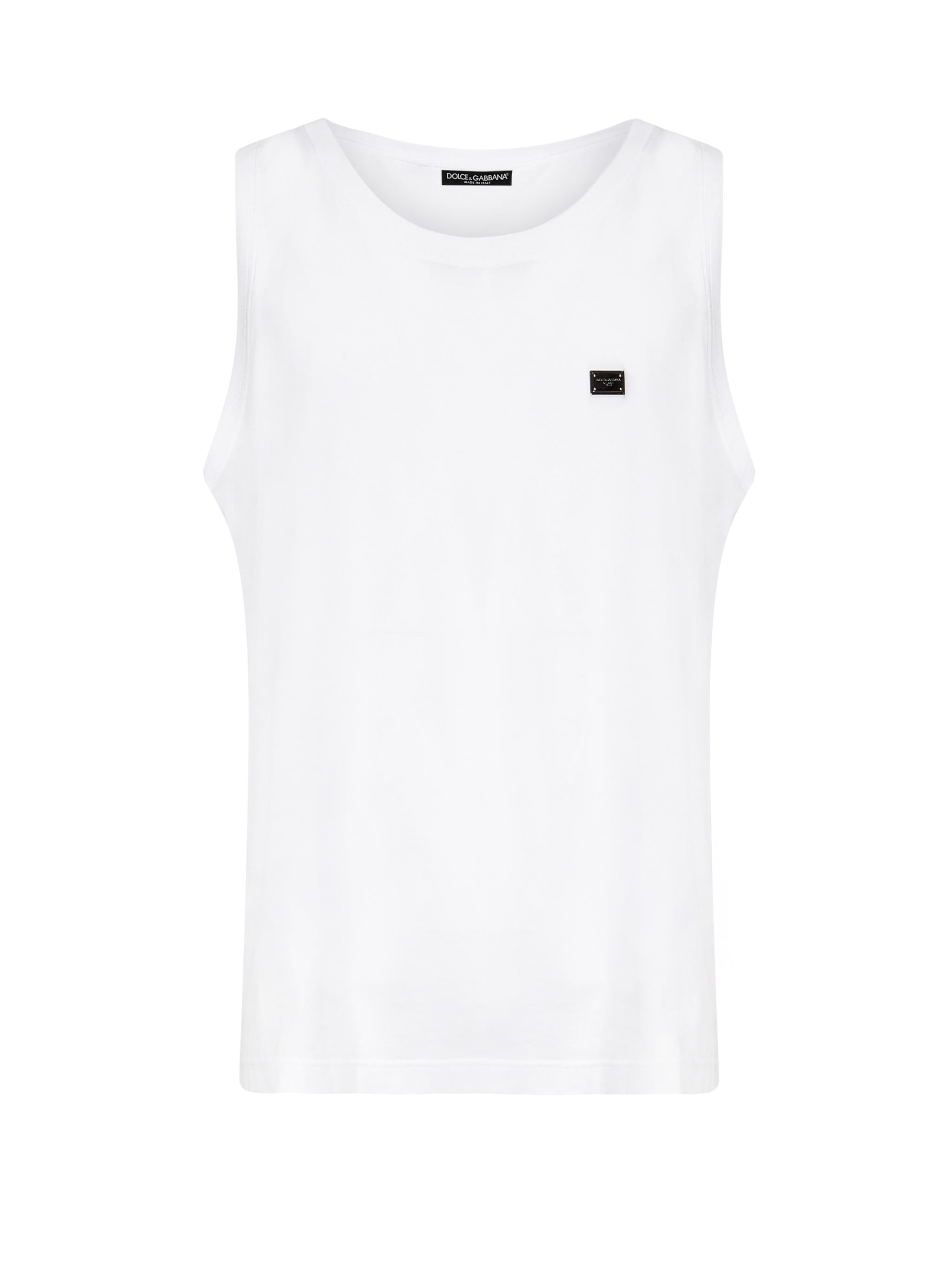 Canotta over con placca logo G8QJ5T G7N7AW0800 DOLCE & GABBANA 