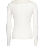 Polo in lana a coste con pizzo CHC25AHT58667 107 CHLOÉ 