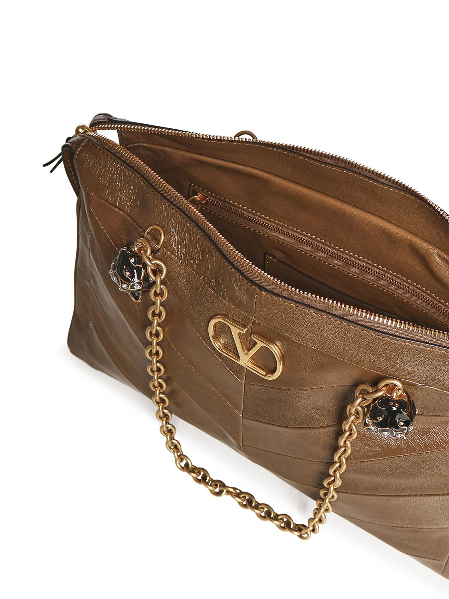Borsa a spalla Panthea in nappa motivo chevron 8W0B0S70 UYFBGQ VALENTINO GARAVANI 