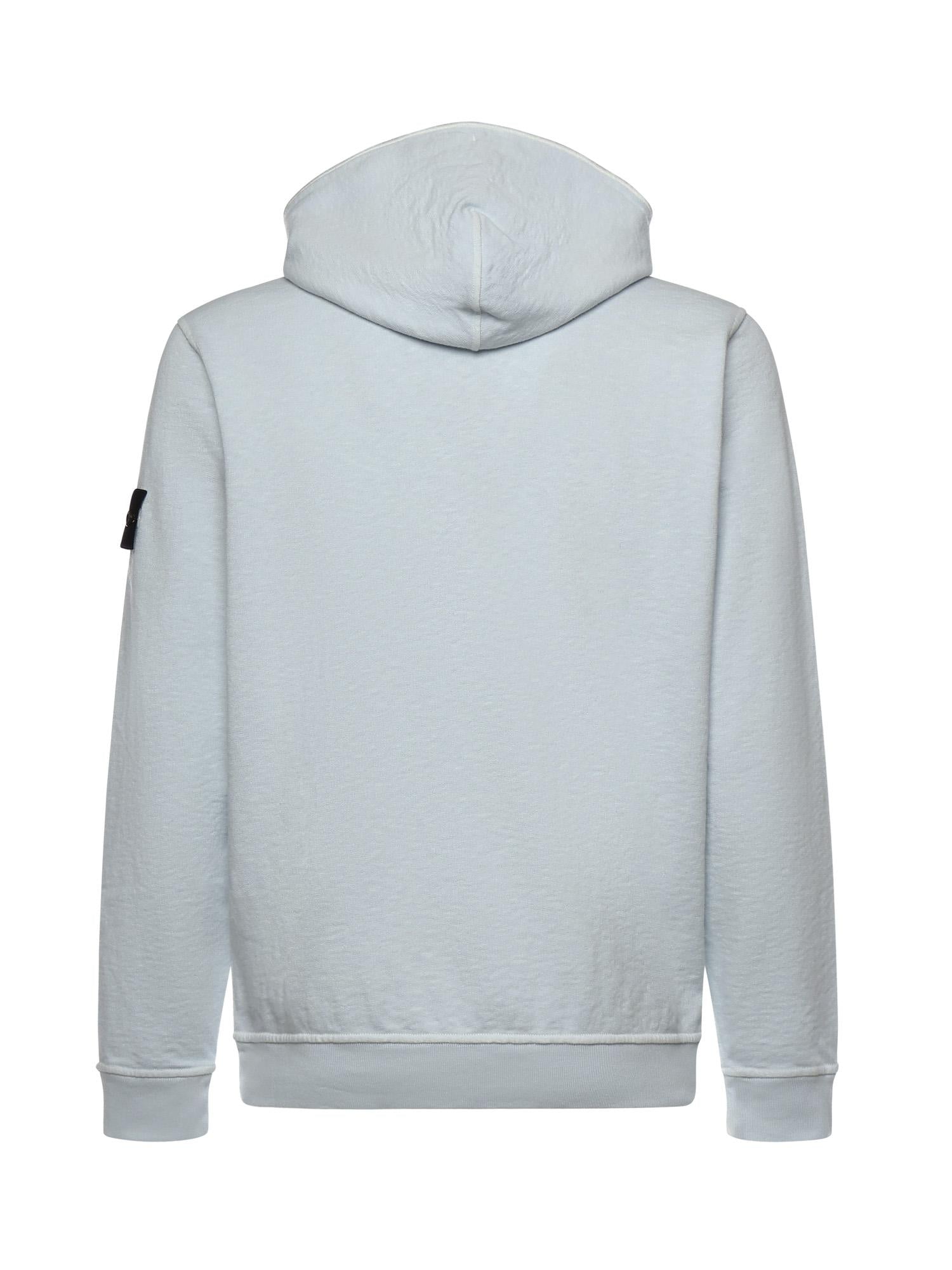 Felpa con cappuccio in cotone malfilé L1S156100031 S0060V0141 STONE ISLAND 