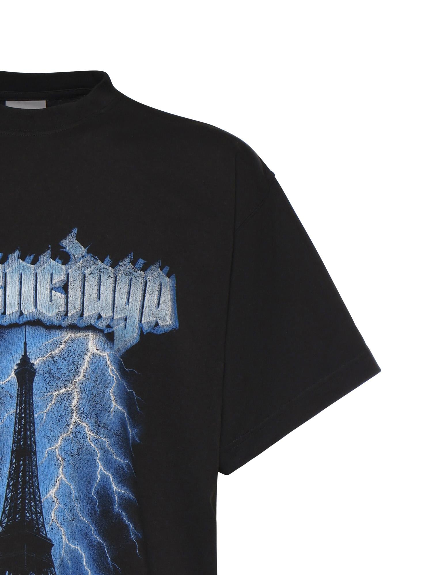 T-Shirt Paris Thunderstorm in jersey dry 850345 TUVE71000 BALENCIAGA 