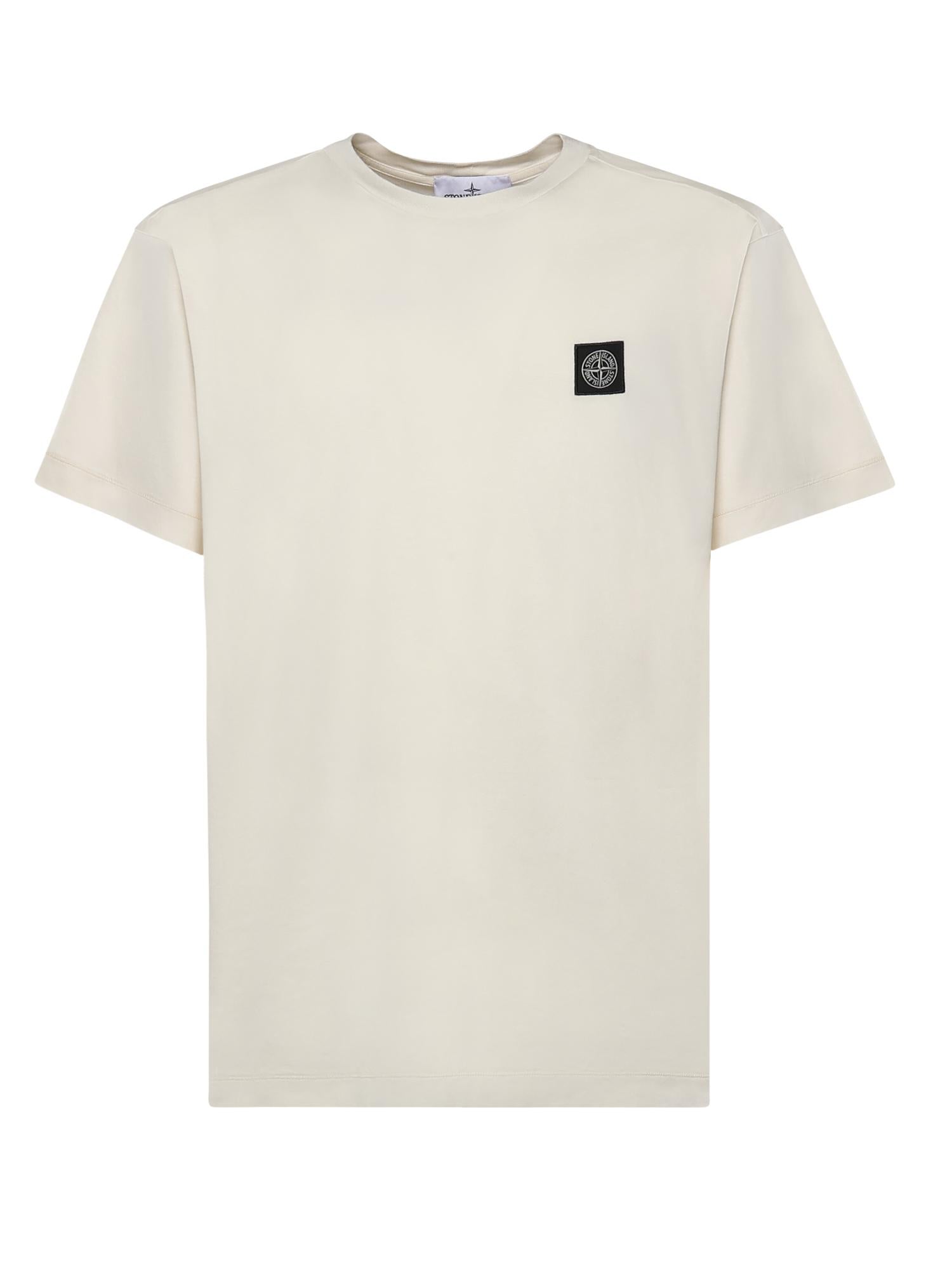 T-shirt con patch Compass in jersey di cotone L1S152100027 S0013V0093 STONE ISLAND 
