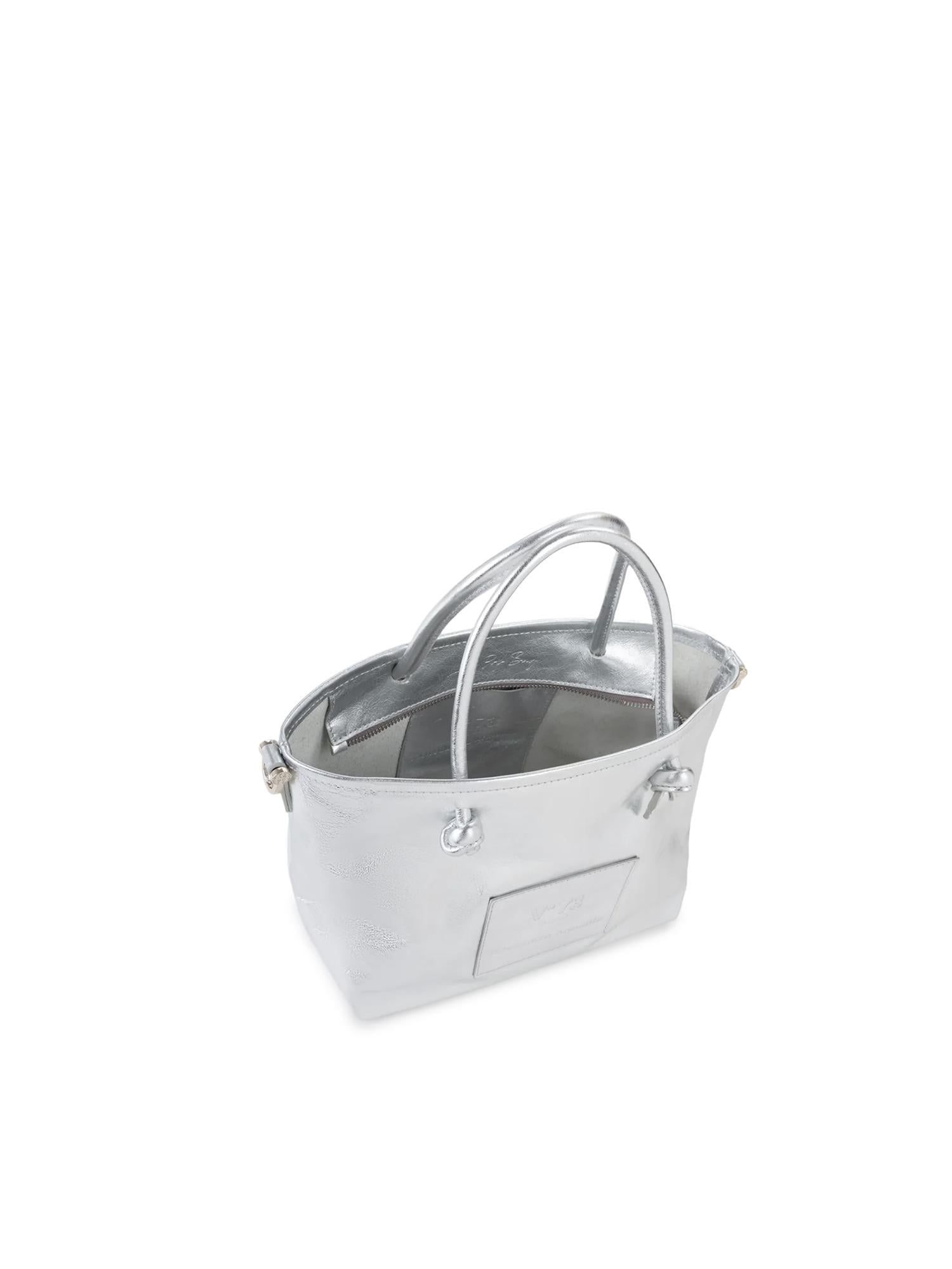 Mini bag in pelle con logo 73BP9VT02 LOLLI POPPOP SILVER V° 73 